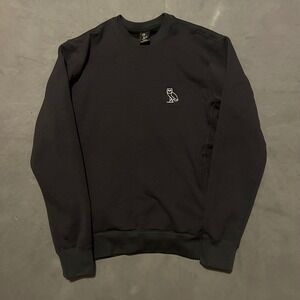 OCTOBERS VERY OWN OVO PolarTec Black Crew Neck Fleece Pullover Sweatshirt Mens M